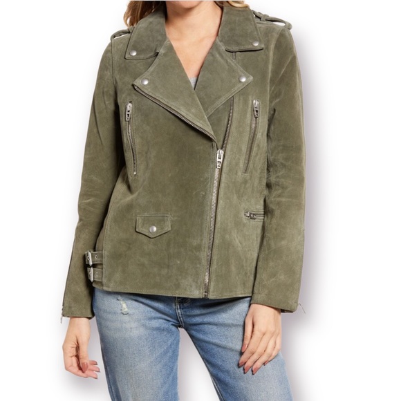 Blank NYC Jackets & Blazers - BLANK NYC | GREEN SUEDE MOTO JACKET